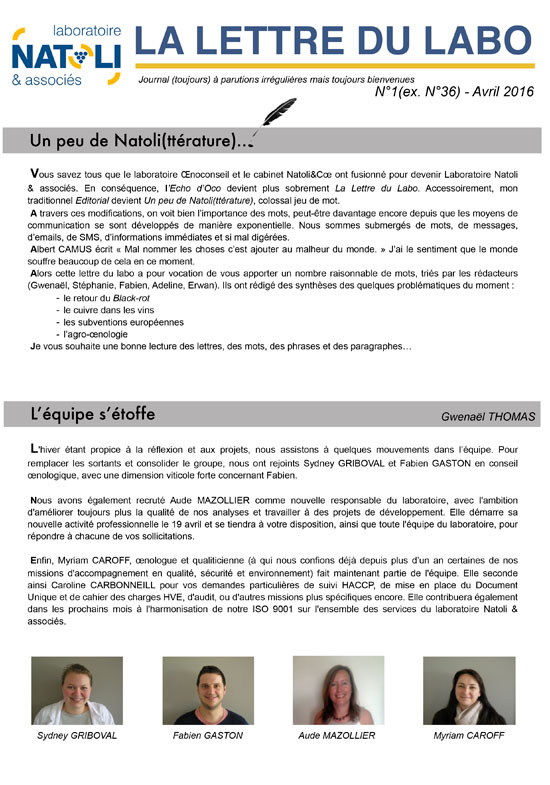 Lettre Labo N°36