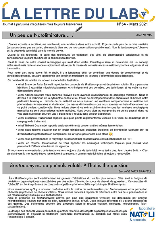 visuel de la Lettre du Labo n° 54 de Mars 2021